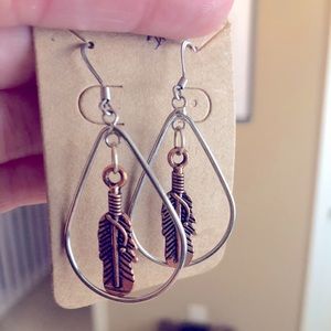 Handmade feather earrings